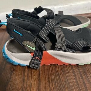 Nike Black and Blue Sandals
